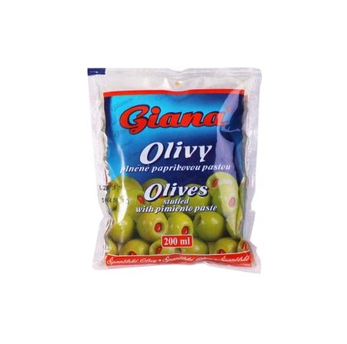 Olívabogyó paprikás 200 ml Giana  (36db egy karton)