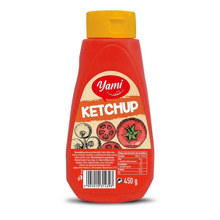 Ketchup 450g Yami flakonos Univer (6db egy karton)